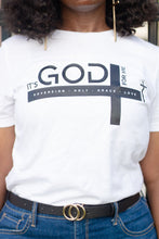 Load image into Gallery viewer, It’s God For Me White with Black Cross Tee
