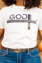 Load image into Gallery viewer, It’s God For Me White with Black Cross Tee
